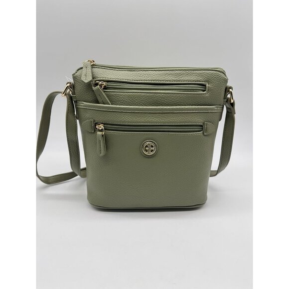 GIANI BERNINI North South pebbled women's small crossbody bag - Moss Green - Picture 6 of 7